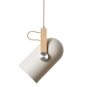Lampa wisząca spot biała drewno Carronade